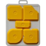 Lot de 5 spatules professionnelles, silicone et acrylique - raclette pour joints parfaits - jaune
