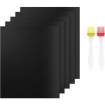Lot de 5 tapis bbq reutilisable, anti - adhrent plaque feuille de cuisson four accessoire pour barbecue ...