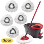 Lot de 5 t�tes de rechange compatibles avec les balais rotatifs vileda easywring - recharges de t�te ...