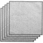Lot de 5 torchons anti - rayures, double face en maille d'acier inoxydable, r�utilisables (argent)