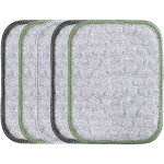 Lot de 5 torchons en fil m�tallique anti - rayures, chiffon de nettoyage � double usage, ext�rieur textur� ...