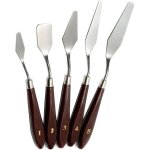 Lots de 5 ustensiles de peinture à l'huile en acier inoxydable, palette, couteau, spatule Lots de 5 ustensiles de peinture à l'huile en acier inoxydable, palette, couteau, spatule
