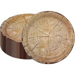Lot de 50 assiettes en carton � grain de bois rustique jetables de 22, 9 cm (grain de bois 02)