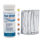 Lot de 50 bandelettes de test 6 en 1 de qualit de l'eau de piscine pour chlore, ph, alcalinit, duret, ...