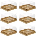 Feiyue - lot de 50 botes carres en plastique pour gteaux de lune, contenants dors pour bouffes de ...