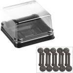 Lot de 50 bo�tes � g�teaux individuelles ? transparentes, pour muffins / biscuits, coffret cadeau avec ...