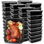 Lot de 50 boîtes de préparation de repas réutilisables à emporter boîtes à bento en plastique stockage ... Lot de 50 boîtes de préparation de repas réutilisables à emporter boîtes à bento en plastique stockage ...