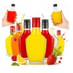 Lot de 50 bouteilles en verre nobel de 250 ml pour liqueurs, moonshine, vin et autres alcools.