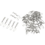 Lot de 50 �merillons de p�che � agrafe haute r�sistance en acier inoxydable, type b, � roulement � billes, ...
