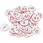 Lot de 50 �tiquettes rondes num�rot�es en abs pour ruche, avec trou, pour apiculture (1 � 50)