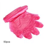 Lot de 50 gants jetables en plastique � bras longs pour examen v�t�rinaire des animaux de la ferme (rouge) ...
