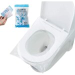 Lot de 50 housses de protection jetables en plastique pour cuvette de toilettes, tanches, portables, ...