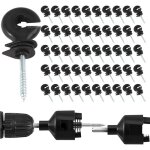Lot de 50 isolateurs annulaires pour cl�ture �lectrique, isolateurs � vis, isolateurs � vis, accessoires ...