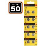 Lot de 50 piles bouton ag10 super alcaline 1. 5v kodak