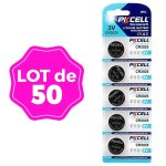 50 piles bouton cr2025 3v 150mah lithium kodak