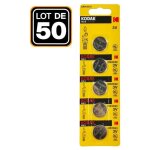 Lot de 50 piles bouton cr2032 3v 210mah lithium kodak Lot de 50 piles bouton cr2032 3v 210mah lithium kodak