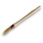 Lot de 50 pinceaux � rechampir brosse ronde �15 mm en soie blanche manche en bois brut id�al pour peinture ...