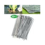 Basetbl - lot de 50 piquets de fixation en acier galvanis pour bche anti - mauvaises herbes - 200x40mm ...