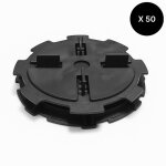 Lot de 50 plots r�glables 10 � 15 mm dalle et carrelage - coloris - noir, unit�s - 50 pi�ces