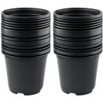 Lot de 50 pots de fleurs en plastique noir de 15 cm pour plantes succulentes, légumes et boutures Lot de 50 pots de fleurs en plastique noir de 15 cm pour plantes succulentes, légumes et boutures
