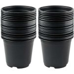 Lot de 50 pots de fleurs en plastique noir de 15 cm pour plantes succulentes, lgumes et boutures