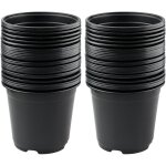 Lot de 50 pots de fleurs en plastique noir de 15 cm pour plantes succulentes, lgumes et boutures