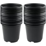 Lot de 50 pots de fleurs en plastique noir de 15 cm pour plantes succulentes, l�gumes et boutures