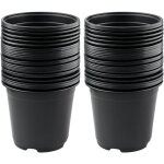 Lot de 50 pots de fleurs en plastique noir de 15 cm pour plantes succulentes, légumes et boutures Lot de 50 pots de fleurs en plastique noir de 15 cm pour plantes succulentes, légumes et boutures