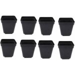 Lot de 50 seaux de semis noirs ? jardini�res carr�es en plastique ? petites jardini�res d'int�rieur et ...