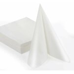 Lot de 50 serviettes 40x40 cm serviettes jetables de haute qualit�, serviettes en papier 100% cellulose ...