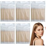 Lot de 500 cotons - tiges, b�tonnets en bois, cotons - tiges � pointe pointue, applicateur � pointe en ...