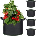 Lot de 5pcs sac de plantation 20l sac � plantes avec poign�es sac pomme de terre sac g�otextile 5 gallons ...