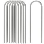 Lot de 6 agrafes rondes de 12 pouces pour grillage de jardin, pointes pour tuyaux suintants, agrafes ...