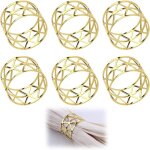Lot de 6 anneaux de serviette en m�tal dor�, rond serviette de table d�coration de table pour f�te de ...