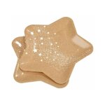 Lot de 6 assiettes en carton 'stardust' 23cm marron Lot de 6 assiettes en carton 'stardust' 23cm marron