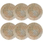 Lot de 6 assiettes creuses en grs 20, 5cm, ambre