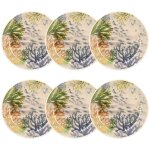 Lot de 6 assiettes creuses en gr�s 20, 5cm, corfou