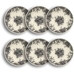 Lot de 6 assiettes creuses en gr�s 20, 5cm, florali