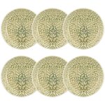 Lot de 6 assiettes creuses en gr�s 20, 5cm, jade