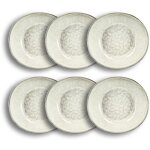 Lot de 6 assiettes creuses en gr�s 21cm, boral