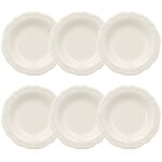 Lot de 6 assiettes creuses en gr�s 22cm, charlotte