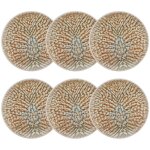 Lot de 6 assiettes � dessert en gr�s 20cm, ambre