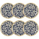 Lot de 6 assiettes � dessert � motif en gr�s 19cm, heraclee