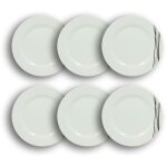 Lot de 6 assiettes desserts en porcelaine 19cm, carbone