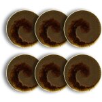 Lot de 6 assiettes � dessert en porcelaine 21cm, saturne