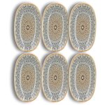 Lot de 6 assiettes ovales en porcelaine, byzance