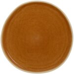 Lot de 6 assiettes plates en fa�ence  wonja  27cm ocre