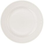Secret de gourmet - lot de 6 assiettes plates 'perle' 27cm blanc