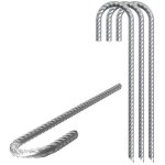 Lot de 6 barres d'armature galvanis�es, barres d'ancrage � crochet en j robustes, ancrages au sol, barres ...