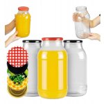 Lot de 6 bocaux en verre de 2 litres chacun, pour conserves, liqueurs, miel
